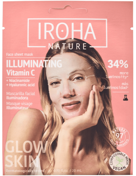 IROHA NATURE näomask hüaluroonhappe ja C-vitamiiniga 20ml