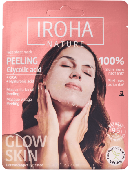 IROHA NATURE Kooriv näomask glükoolhappega 23ml
