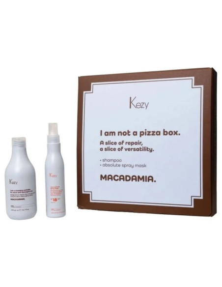 KEZY kahjustatud juuste hoolduskomplekt MACADAMIA (šampoon 375ml + juuksemask 200ml)