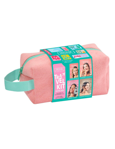IROHA NATURE Travel Kit – reisikomplekt nahahoolduseks (4 tk + kosmeetikakott)