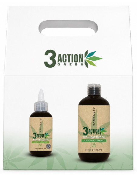 3ACTION GREEN ACTIVE PLUS šampoon nr 2 250ml + ACTIVE PLUS kreem nr 3 100ml