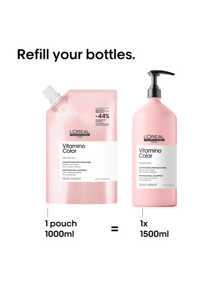 L’Oréal Professionnel Serie Expert Vitamino Color värvitud juuste šampooni täitepakend, 1000 ml