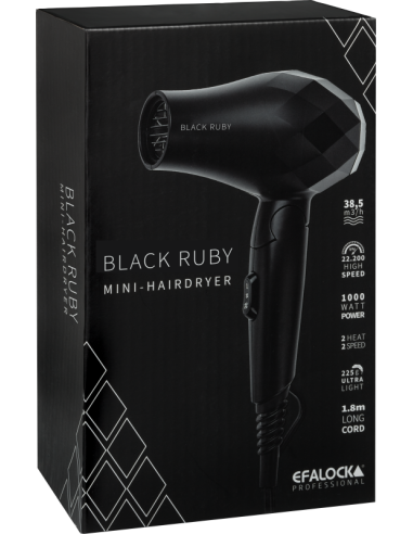 Efalock BLACK RUBY must mini-föön,...