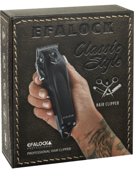 Efalock CLASSIC STYLE must juukselõikusmasin kuue magnetilise piirikammi ja kuni 300 min tööajaga