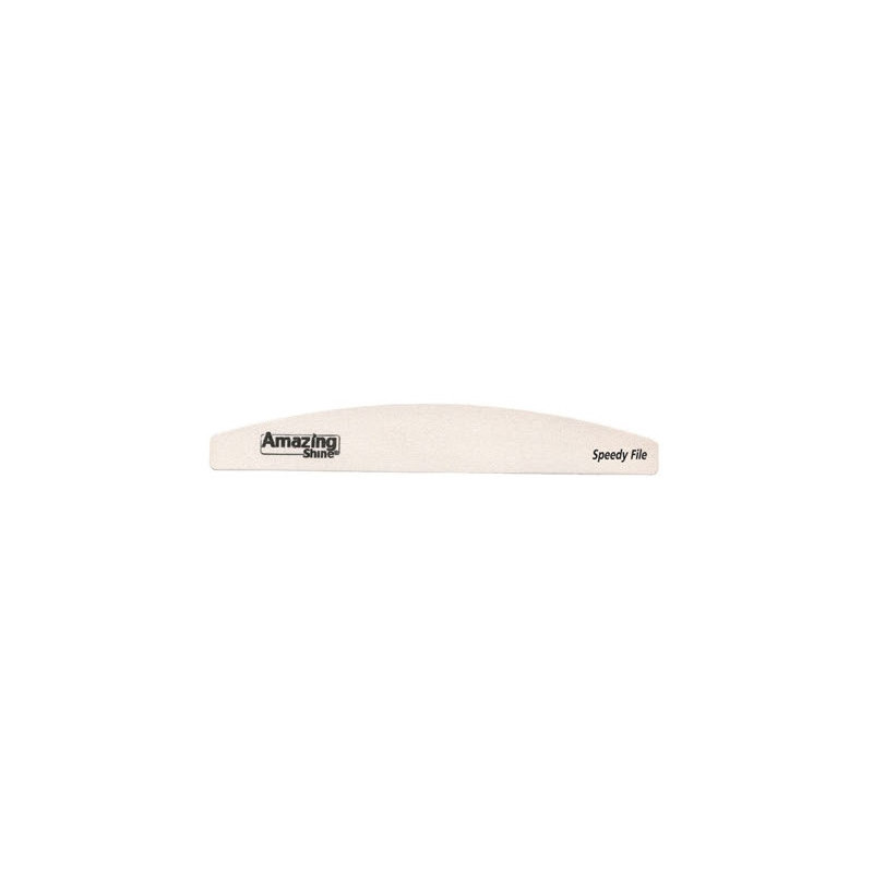 Nail file, white, green middle, 180/180, Halfmoon Speedy White, 1 pc.