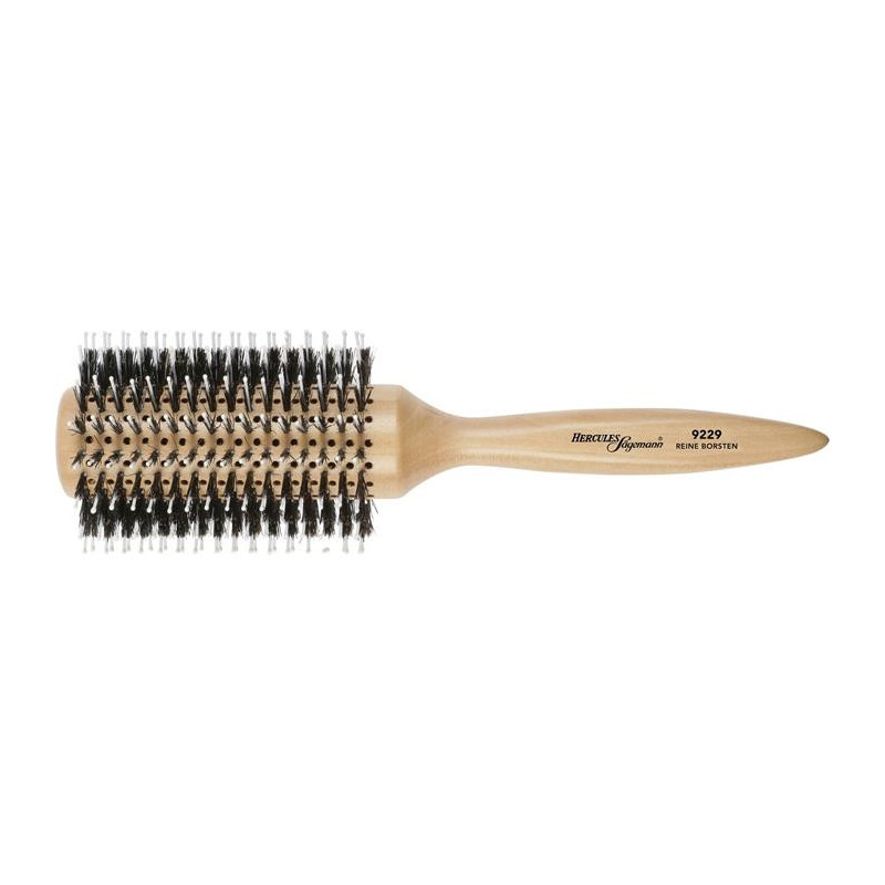 Round Brushing brush HERCULES SÄGEMANN with wild boar and polyamide bristles, wood, Ø 37/74 mm