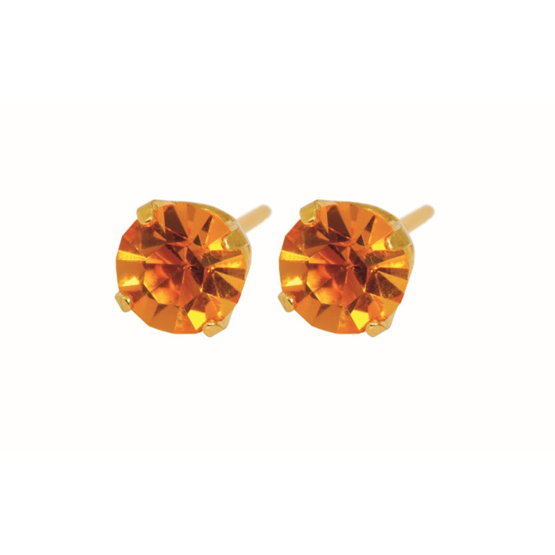 Fashion Sense Earrings G/P 5MM TOPAZ TIF pair