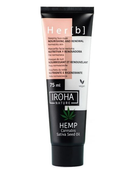 IROHA NATURE HER[B] Toitev ja taastav öömask kanepiõliga 75ml