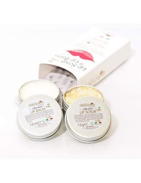 SkinSystem huulepalsam volüümi andmiseks ja hoolduseks (koorija 15g + palsam 15ml)