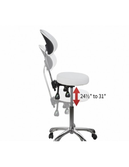 Käsitöötool nelja reguleerimismehhanismi ja ergonoomilise seljatoega Comfort, valge