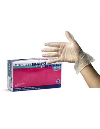 Jauns  Disposable gloves Semperguard, vinyl, non-powdered, size L, 100 pcs.