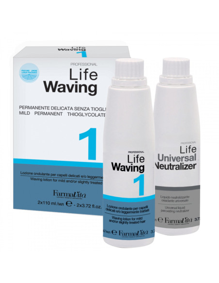 LIFE PERM - LIFE WAVING 1 - Lokikompositsioon, tioglükolaadivaba sidrunilõhnaga, komplekt sisaldab 110ml kompositsiooni + fiksaa