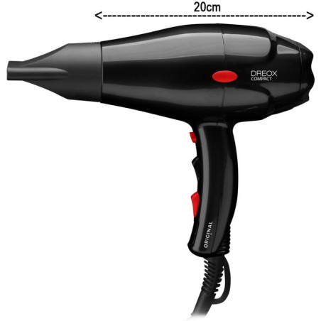 Föön Original Dreox Compact, must, 2000 W
