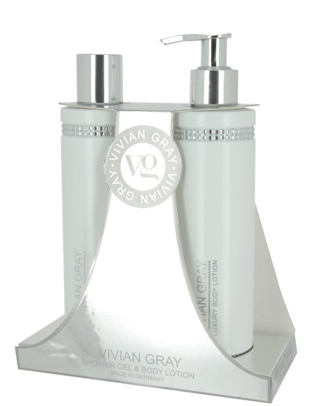 Kristallide komplekt dušigeel+kehakreem, valge 2*250ml