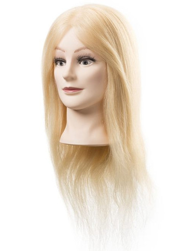 Mannequin head Sophie with lashes, 100% natural hair, 45-50cm