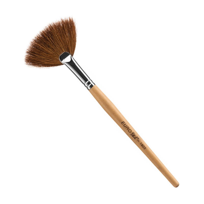 Brush for powder and blush, goat bristles, wooden handle, 18.5cm