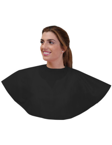 Cape with Velcro for applying makeup, nylon, black, 80cm