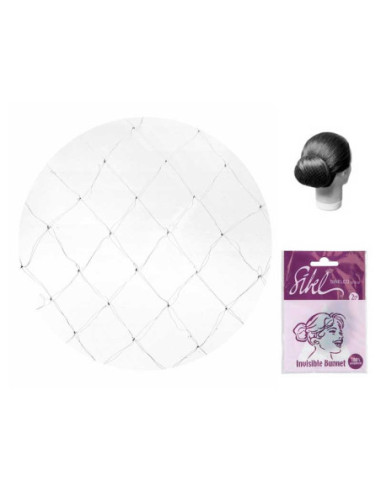 Hair net, invisible, gray, 2 pcs.