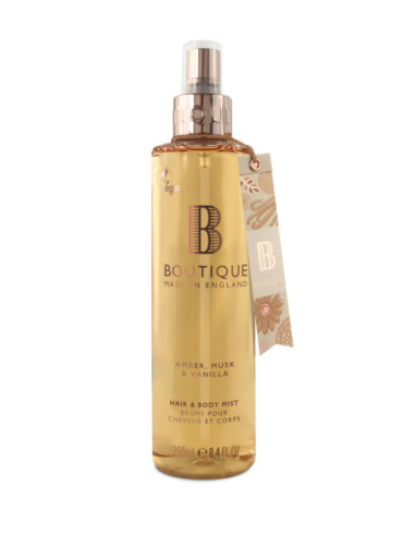 BOUTIQUE VEGAN Amber Musk & Vanilla Hair & Body Mist 250ml