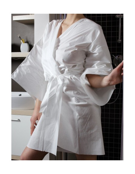 Kimono, fliismaterjalist, valge, ühekordne, 10 tk.