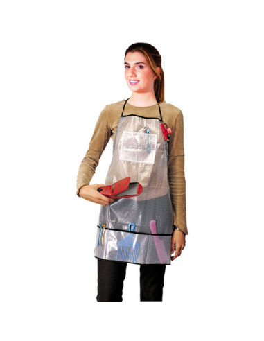 Apron, plastic, with 5 pockets, 61x68cm, transparent