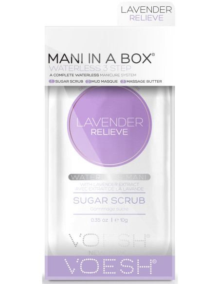 VOESH MANI IN A BOX Kätekomplekt Lavendli Lõõgastav-Maha-Stress, rahustav, 3 toodet