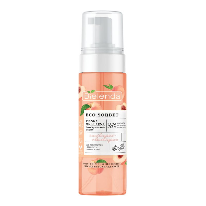 ECO SORBET Facial Foam, Cleansing / Refreshing, Peach Extract + Basil + Aloe 150ml
