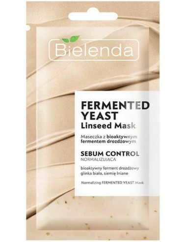 BIELENDA,FERMENTED YEAST Luffa Maska ar bioaktīvu fermentu sejai, linsēklu, normalizējoša 8g