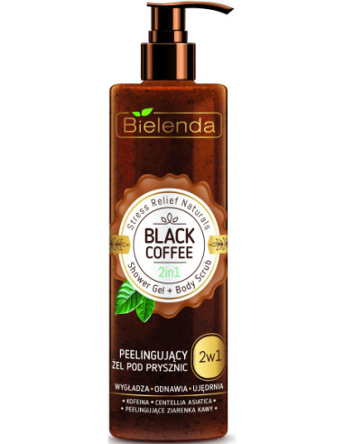 STRESS RELIEF shower gel-scrub, black coffee, for all skin types 410g