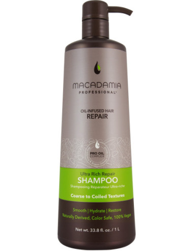 MACADAMIA PRO Vegan Šampūns intensīvi atjaunojošs, ļoti sausiem matiem, 1000ml