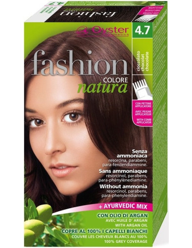 FASHION NATURA matu krāsa 4.7, šokolāde 50ml+50ml+15ml