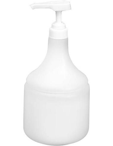 Plastpudel dosaatoriga, valge 1000ml