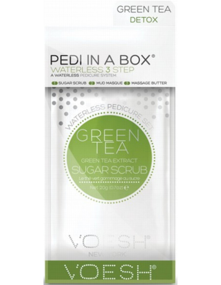VOESH PEDI IN A BOX Jalakomplekt Rohelise tee detoks, niisutav, väsinud nahale, 3 toodet