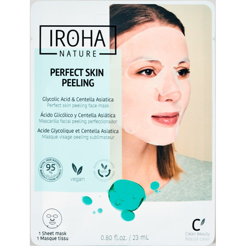 IROHA NATURE Pīlings-maska sejai, ādas elastībai un mirdzumam, ar glikolskābi 23ml