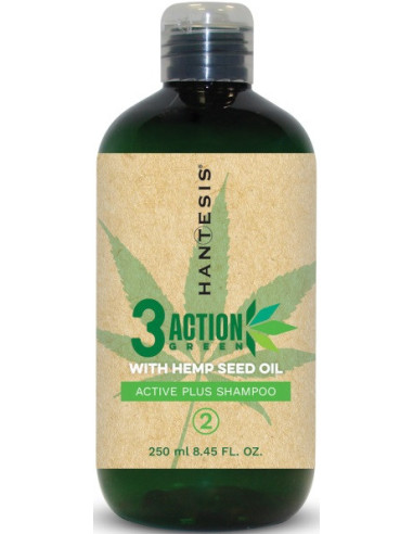 HANTESIS 3ACTION GREEN Shampoo NR2 with Hemp seed oil, therapeutic 250ml