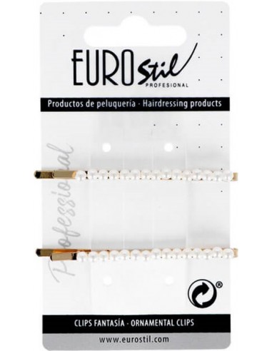 Juukseklambrid, 8 cm, pärlitega, 2 tk