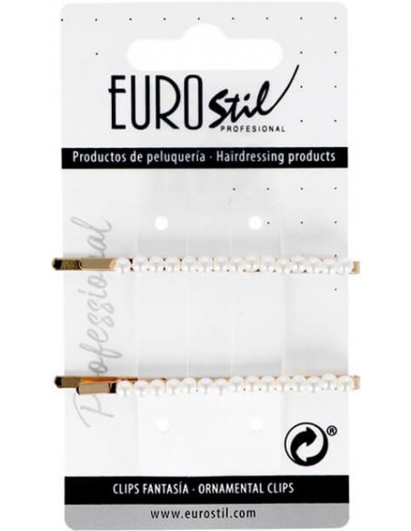 Juukseklambrid, 8 cm, pärlitega, 2 tk