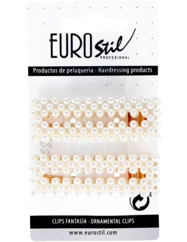 Juukseklambrid, kuldsed, pärlitega, 2 tk