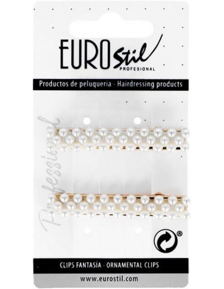 Juukseklambrid, kuldsed, kivikestega, 2 tk