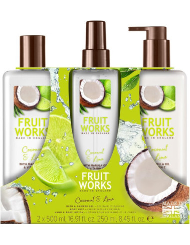 FRUIT WORKS Coconut & Lime Trio Set, 2x500ml +250 ml