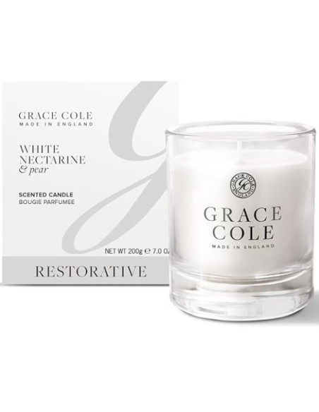 GRACE COLE lõhnaküünal (valge nektariin/pirn) 200g