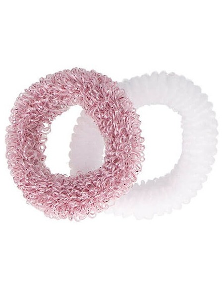 Juuksesidemed, väikesed elastsed, roosad/valged, 9 tk