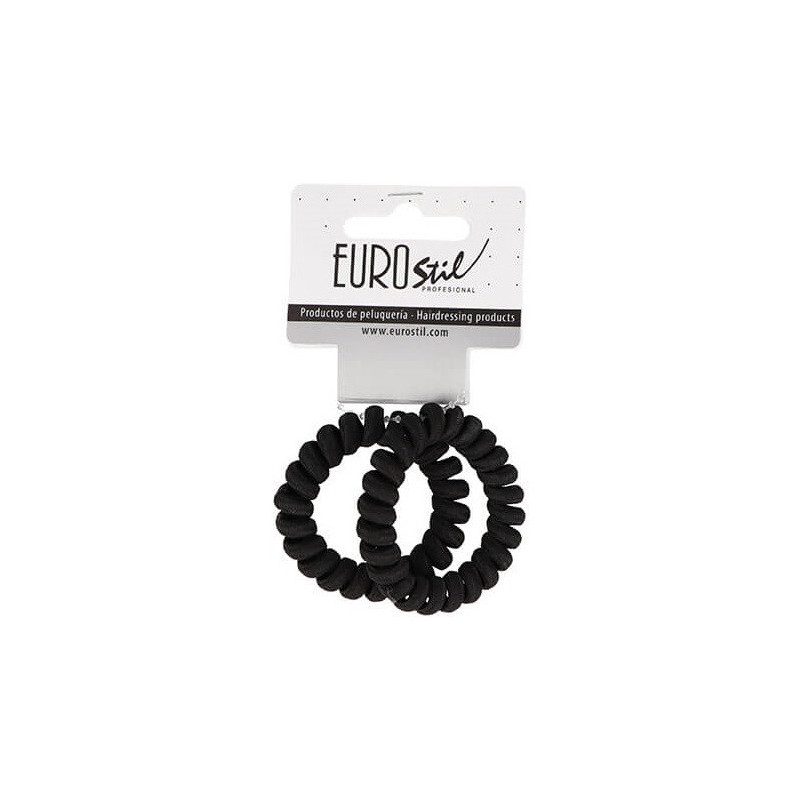 Juuksekummid, keerutatud, mustad, 2 tk