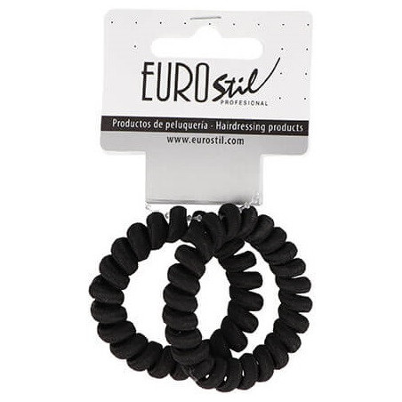 Juuksekummid, keerutatud, mustad, 2 tk