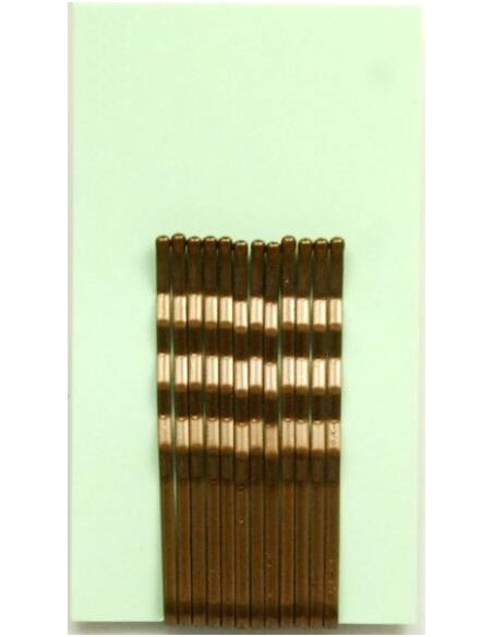 Juukseklambrid, lainelised, 50mm, pruunid, matid, ümarate otstega, 12 tk.