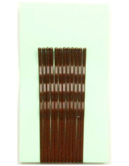 Juukseklambrid, lainelised, 60mm, pruunid, matid, ümarate otstega, 12 tk.