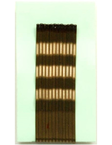 Juukseklambrid, lainelised, 70mm, pruunid, matid, ümarate otstega, 12 tk.