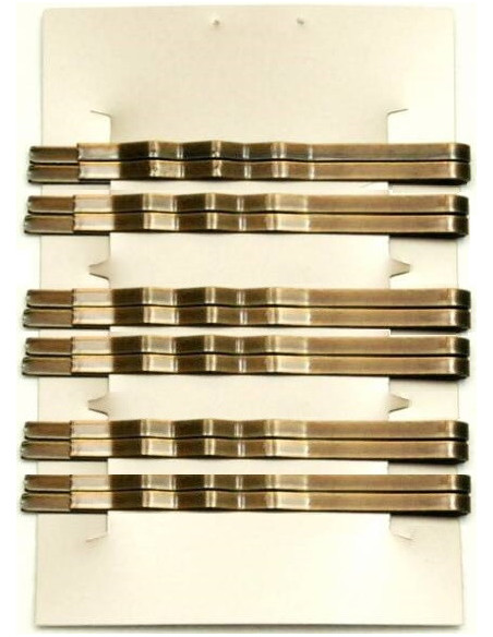 Juukseklambrid, lainelised, 6 cm, pruunid, 12 tk.
