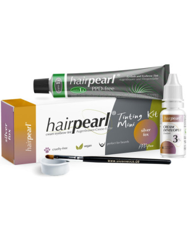 Hairpearl komplekts uzacu un skropstu krāsošanai, bez PPD, Grafīta pelēks