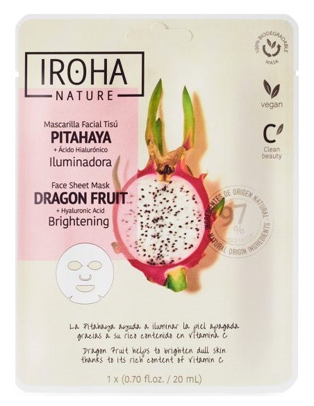 IROHA NATURE sära andev näomask draakoniviljaga 20ml